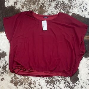 Dolman Blouson Top in Wine Red - Studio 1